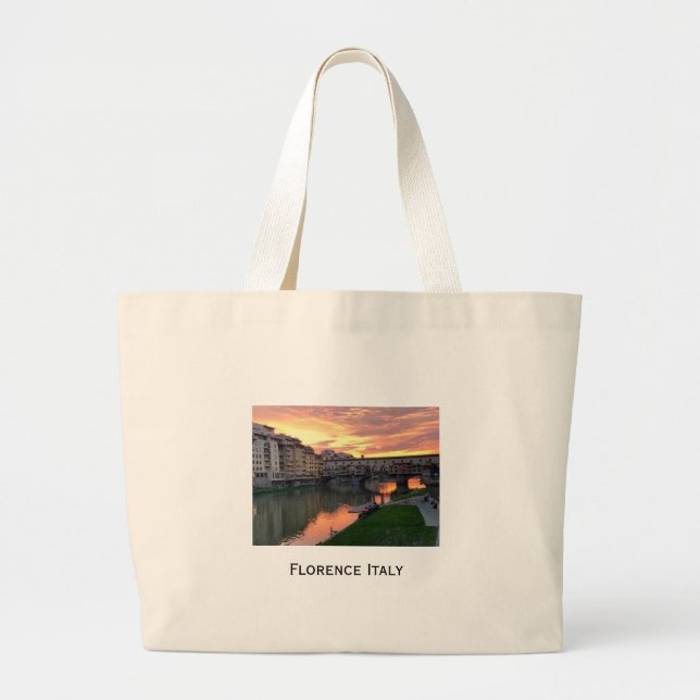 Florence Italien Tote Bag med inspirationsoffert Jumbo Tygkasse (Framsidan)