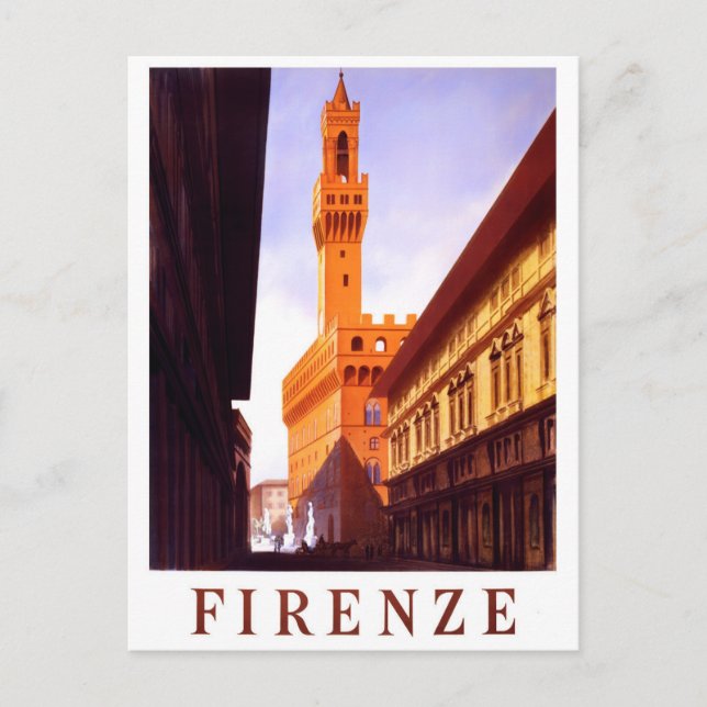 Florence Italien vintage resor Vykort (Framsida)
