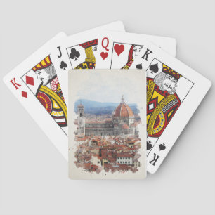 Florence Italien Watercolor Art Art Casinokort