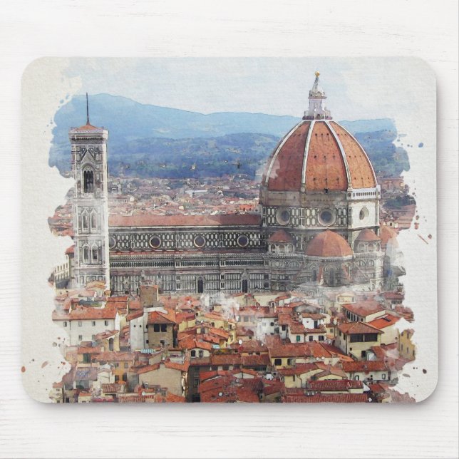 Florence Italien Watercolor Art Art Musmatta (Framsidan)