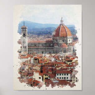Florence Italien Watercolor Art Art Poster