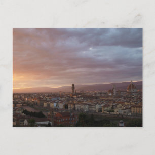 Florence italiensolnedgång vykort