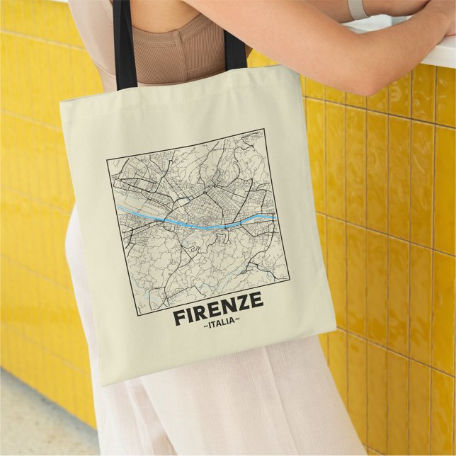 Florence, Italy City Map Tote Bag Tygkasse (Skapare uppladdad)