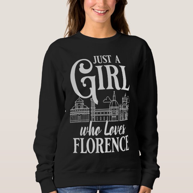 Florence Italy City Skyline Map Travel T Shirt (Framsida)