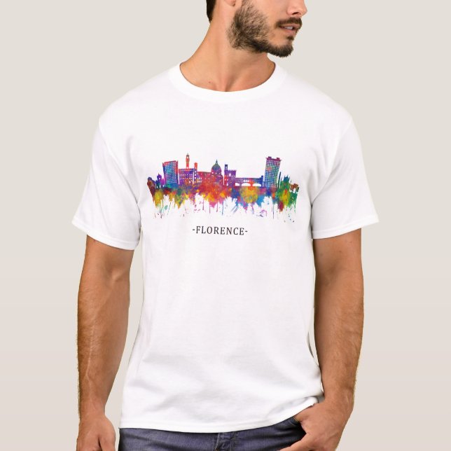 Florence Italy Skyline T Shirt (Framsida)