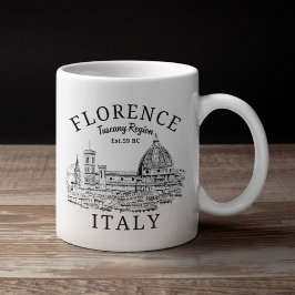Florence Italy Tuscany Region Vintage Landscape Kaffemugg