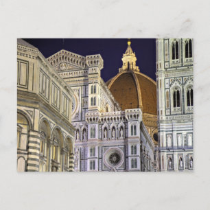 Florence - katedral på nattvykort vykort
