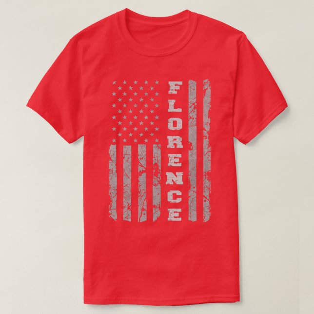 Florence Kentucky American flagga T Shirt (Design framsida)