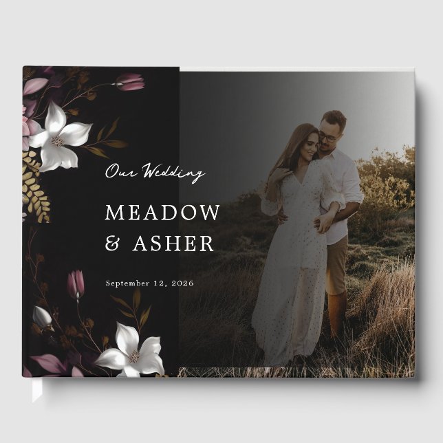 Florence Mörk Blommigt och Photo Bröllop Gästböcker (Framsida)