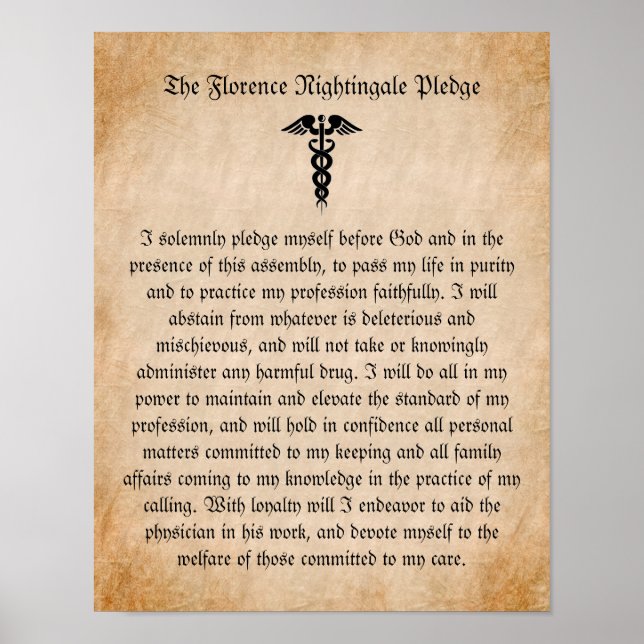 Florence Nightingale Pledge for Nurses Poster (Framsidan)