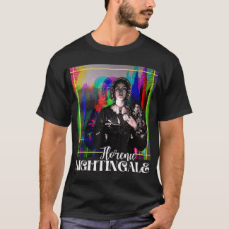 Florence Nightingale Porträtt Retro Groovy Glitchy T Shirt