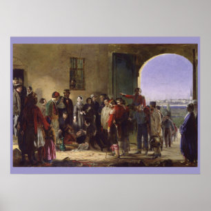 Florence Nightingale som får skador i Scutari Poster