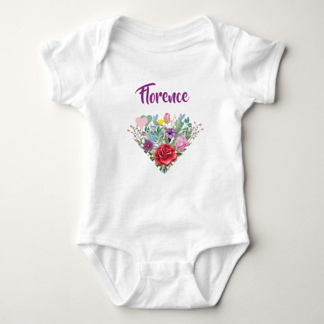 Florence Personalize Namn Flowers Twillingar 2 Hjä T Shirt (Framsida)
