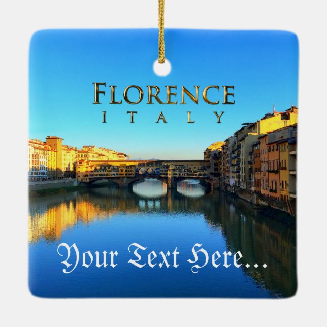 Florence - Ponte Vecchio Julgransprydnad Keramik (Baksida)