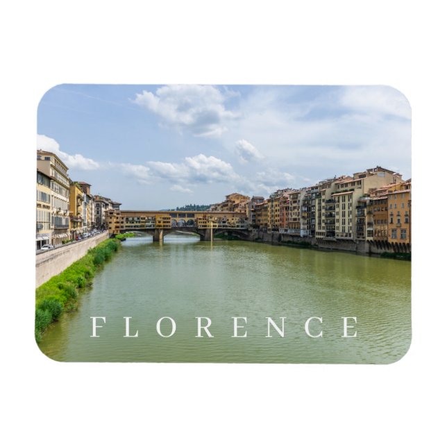 Florence Ponte Vecchio view-kylmagnet Magnet (Horisontell)