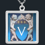 FLORENCE RENAISSANCE LITTLE ÄNGLAR MONOGRAM SILVERPLÄTERAT HALSBAND<br><div class="desc">Elegant och klassiskt italienskt mästerverk i Florentine från Bottega della Robbia ( Florens - Italien ) med en ljus 3d gem-sten .</div>