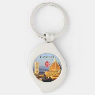 Florence - Santa Maria del Fiore Swirl Silverfärgad Nyckelring
