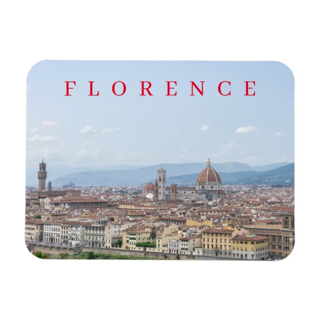 Florence sedd från Piazzale Michelangelo magnet (Horisontell)