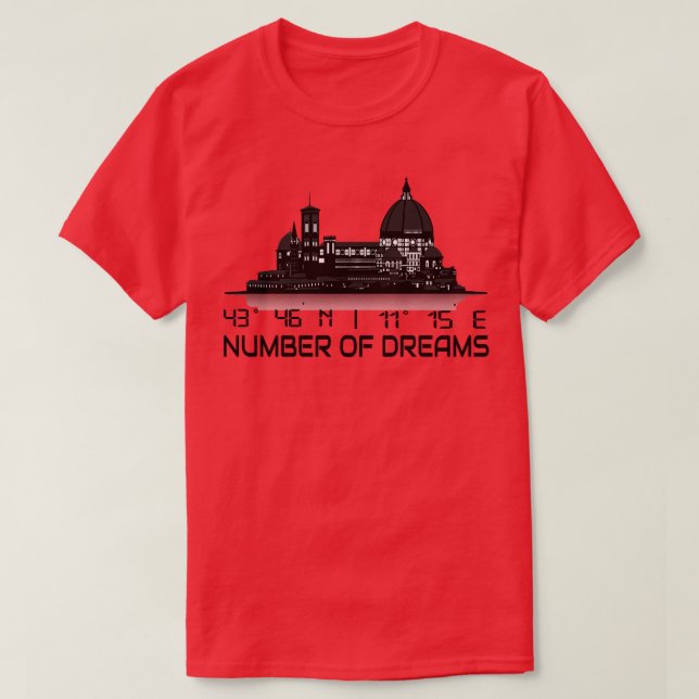 Florence Skyline GPS Coordinates Dream City T Shirt (Design framsida)