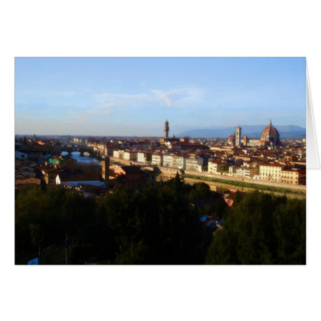 Florence Skyline Hälsningskort (Framsidan Horizontal)