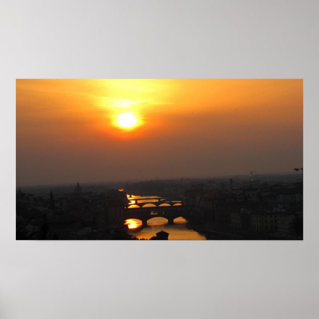 Florence Summer Sunset Poster (Framsidan)
