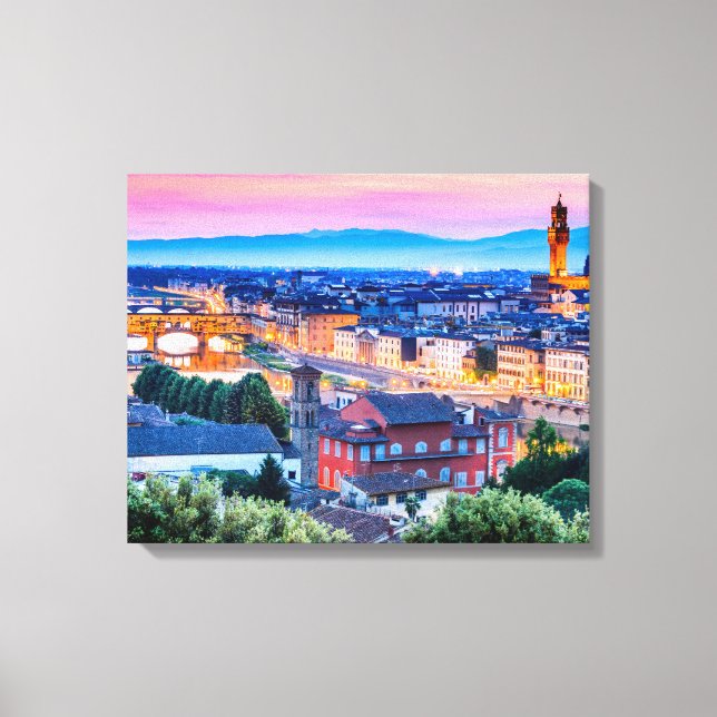 Florence sunset, Italien Canvastryck (Framsida)