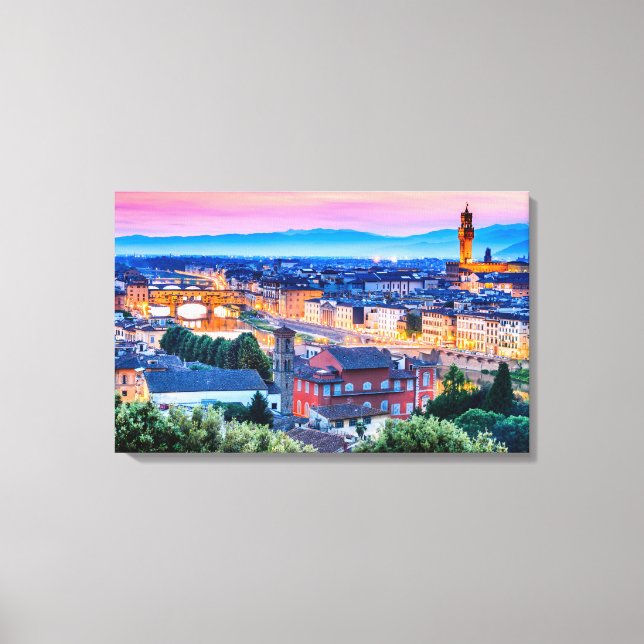 Florence sunset, Italien Canvastryck (Framsida)