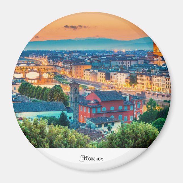Florence sunset Italien Magnet (Framsidan)