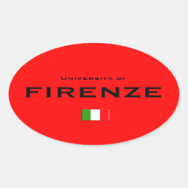 Florence Universiteten Euro-stil Oval Sticker Ovalt Klistermärke