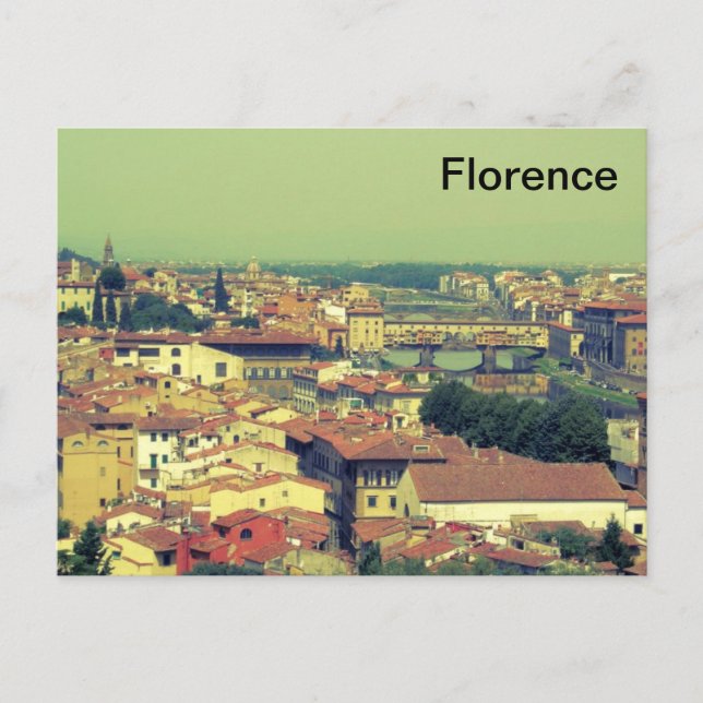 Florence view- bridge of guld/golden bridge vykort (Framsida)