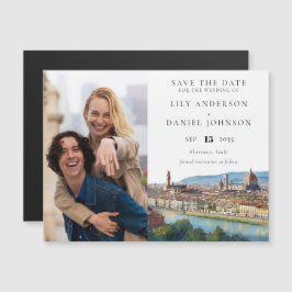 Florence Wedding Photo Save The Date Magnetisk Inbjudningskort