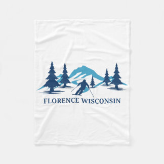 Florence Wisconsin Ski Resort Skiing Skier Fleecefilt