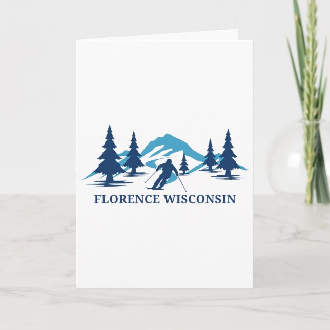 Florence Wisconsin Ski Resort Skiing Skier  Kort (Framsida)