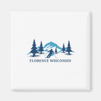 Florence Wisconsin Ski Resort Skiing Skier Magnet