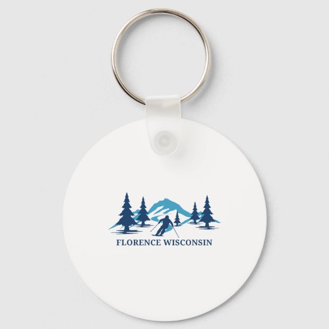 Florence Wisconsin Ski Resort Skiing Skier  Nyckelring (Framsida)