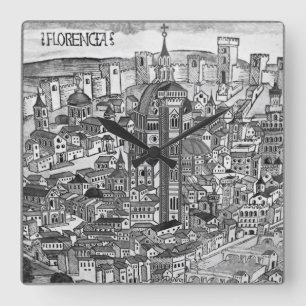 Florencia Bianco e Nero 1493 Fyrkantig Klocka
