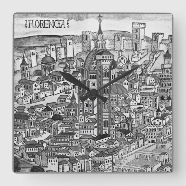 Florencia Bianco e Nero 1493 Fyrkantig Klocka (Framsida)