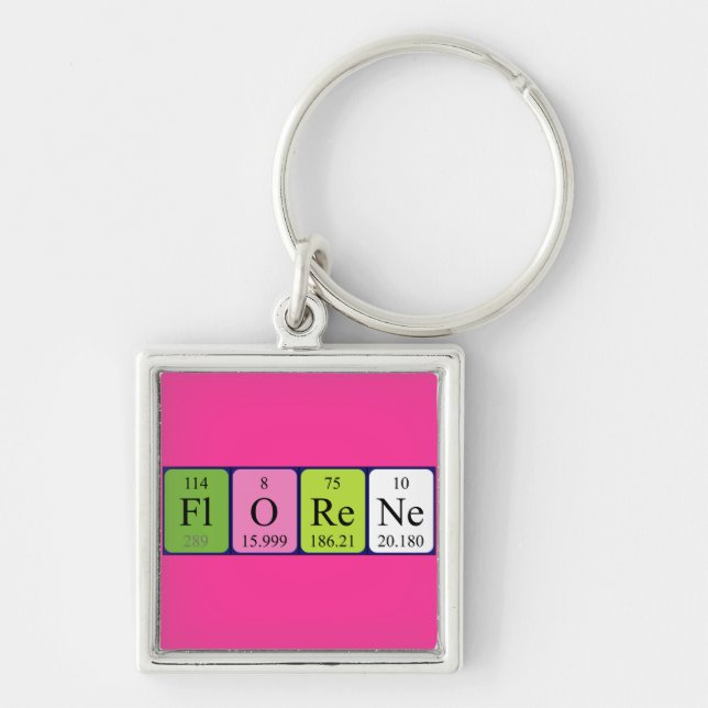 Florene Periodisk nyckelring bord namn (Framsidan)