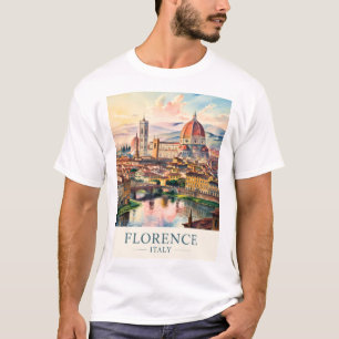 Florens Duomo-katedralen Akvarell Italien Resa T Shirt