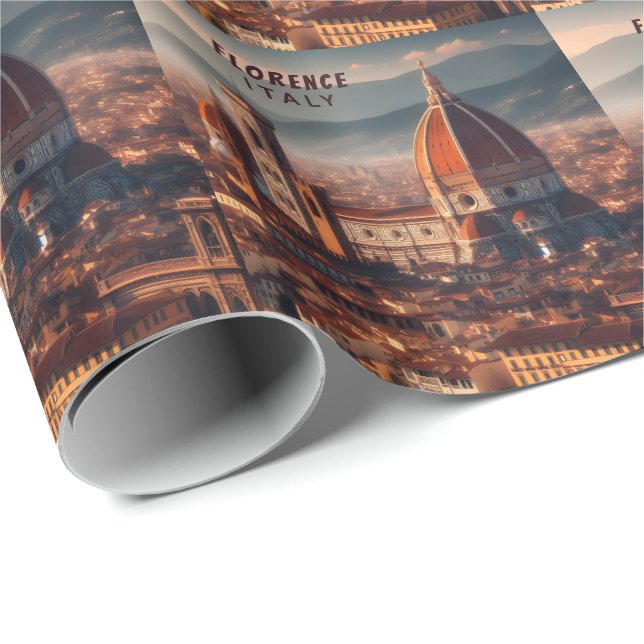 Florens Duomo Santa Maria del Fiore Italien Resa Presentpapper (Rullad Hörn)