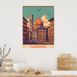 Florens, förstena italiens resegåvor poster