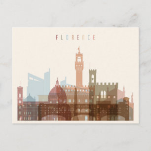 Florens, Italien City Skyline Vykort
