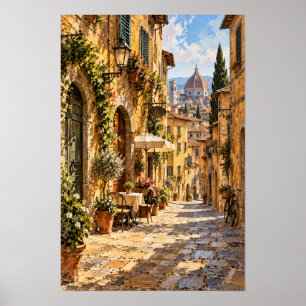 Florens Italien Duomo Gamla Stan Gatu Vägg Konst Poster