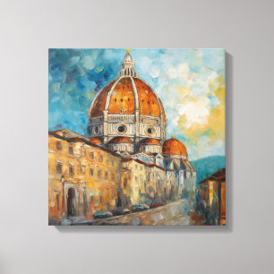 Florens, Italien Duomo OLJEMÅLNING STIL Canvastryck