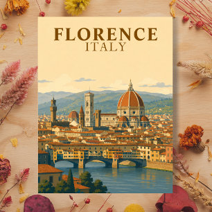Florens Italien Duomo Vintage Resa Vykort