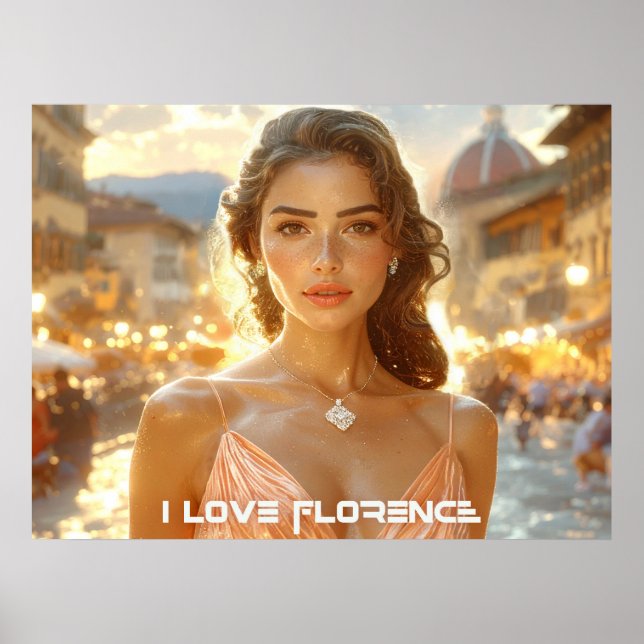 FLORENS - ITALIEN - JAG ÄLSKAR FLORENS POSTER (Framsidan)