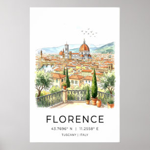 Florens Italien Konsttryck Tuscan Terrace Poster