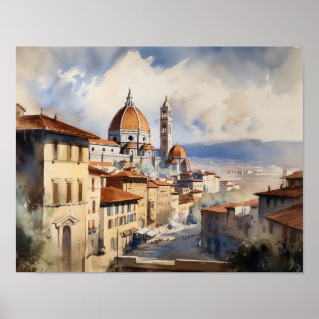 Florens Italien Landskaps Art Print Affisch (Framsidan)