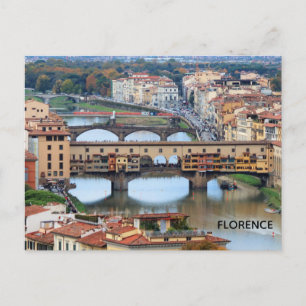 Florens Italien Ponte Vecchio Bron Travel Vykort