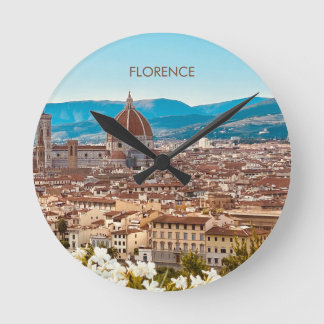 Florens Italien Resa Minne Foto Kylskåpsmagnet Rund Klocka